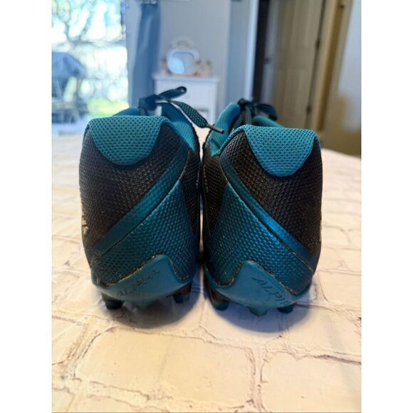 Nike Men\'s Size 13.5 Alpha Menace Pro 2 Mid Football Cleats Black Teal Gold main image 6